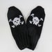 READY TO SHIP - Baby Skulls Embroidered Women's Mittens - Free Shipping in Canada