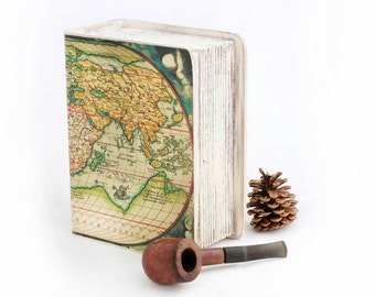 Decoupage Wooden Box Jewelry box Keepsake box Decoupage Memory box Book Treasury Wooden Box Vintage World map Wooden Box Treasury Chest