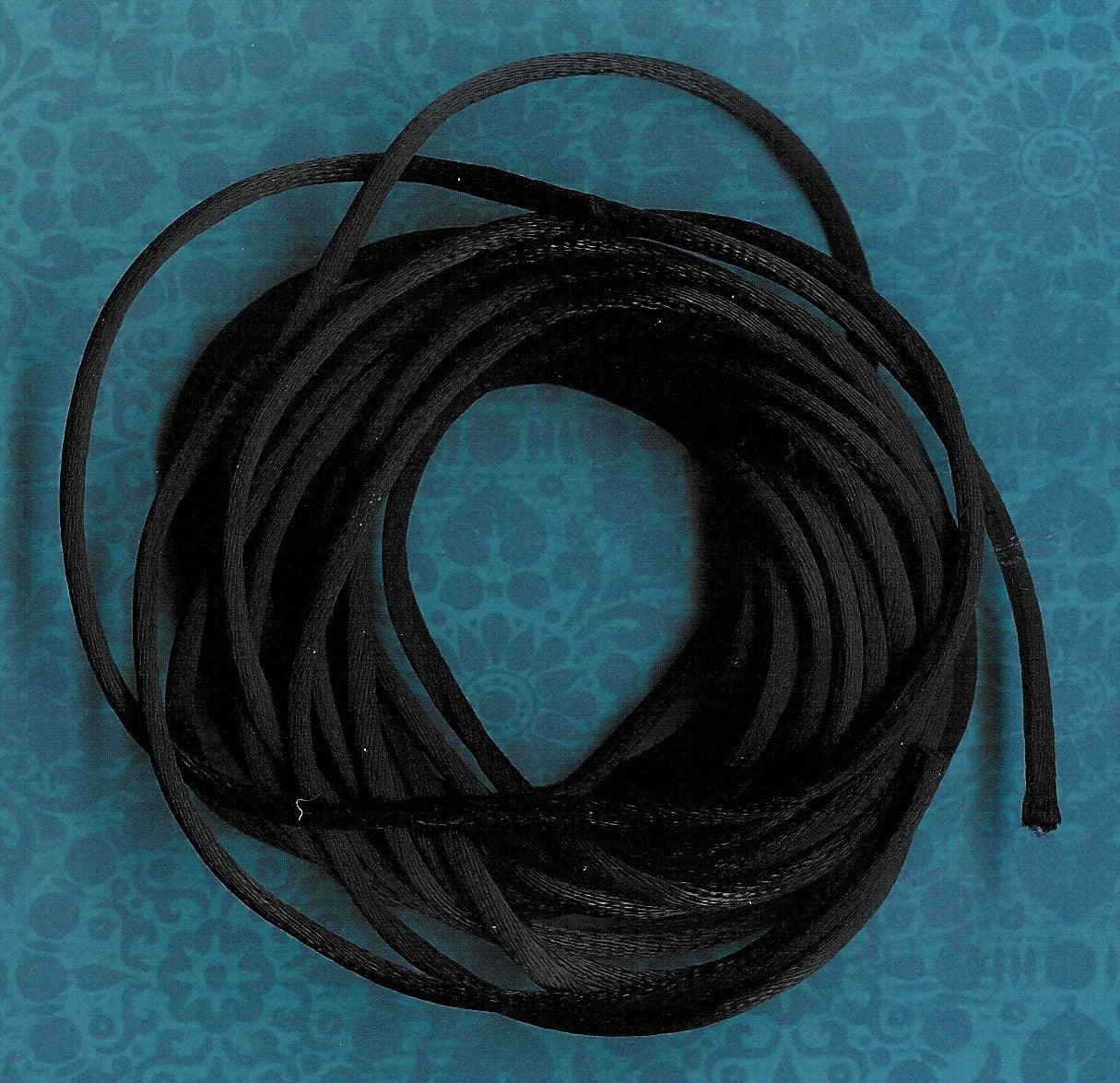 3mm Black Silk Cord 3mm Black Rattail Black Kumihimo Cord 6