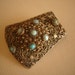 Antique Chinese Filigree Turquoise Stones Dress Clip