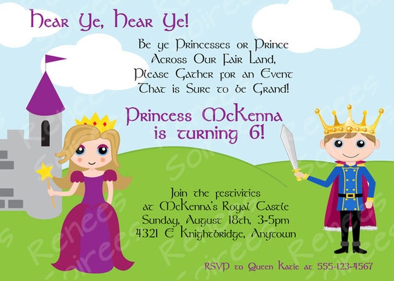 Prince And Princess Birthday Party Invitations 9