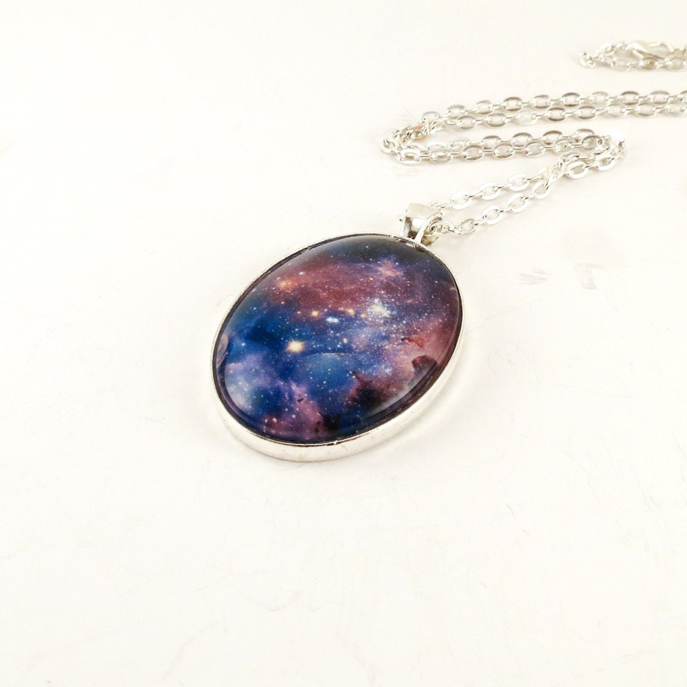 Outer Space Galaxy Pendant Nebula Necklace Cosmic Jewelry