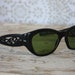 1950's Vintage Black Italian Eyeglasses Sunglasses With Cutout Sides