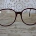 Vintage 1980's Cranberry Red Oversized French Eyeglasses