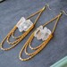 Raw Quartz and Gold Chains Earrings