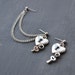 Pewter Lock and Key Double Pierce Cartilage Earring (Pair)