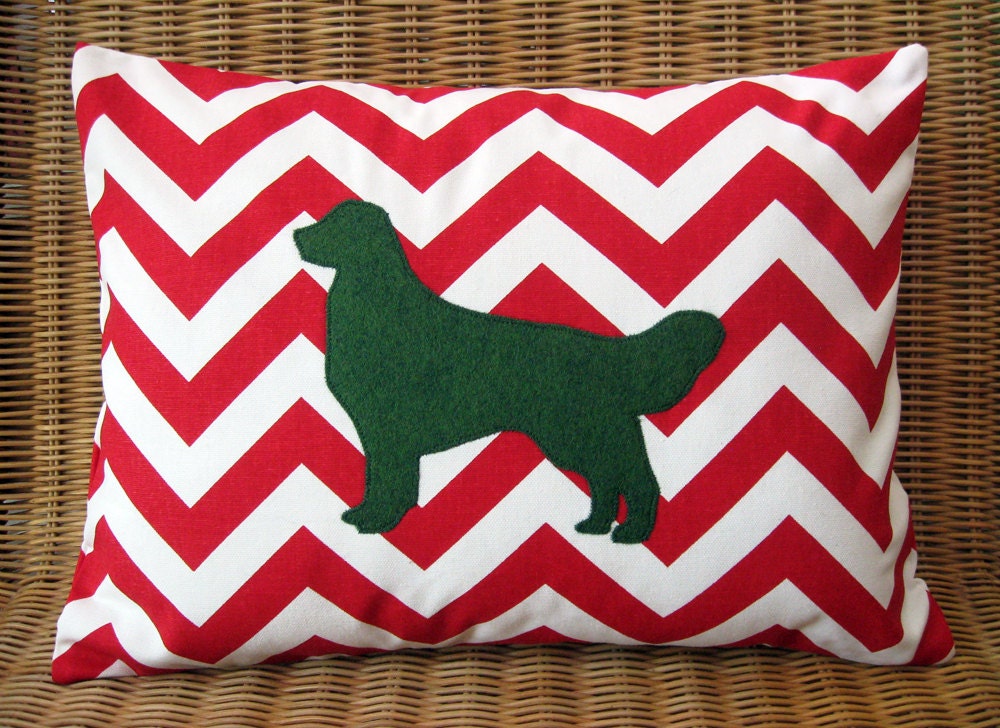 golden retriever pillow christmas