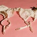 Cream Cotton Vintage Garter Suspender Belt - 23 - 33"