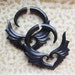 CINTA Fake Gauge Earrings - Hand Carved Natural Horn - Tribal Earrings - Wings and Hearts