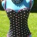 black white poka dot boned corset bust 36d