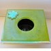 3.5-inch square Dichroic Fused Glass Ikebana Vase Flower Vase Iridescent Green Home Decor - FREE shipping in the US