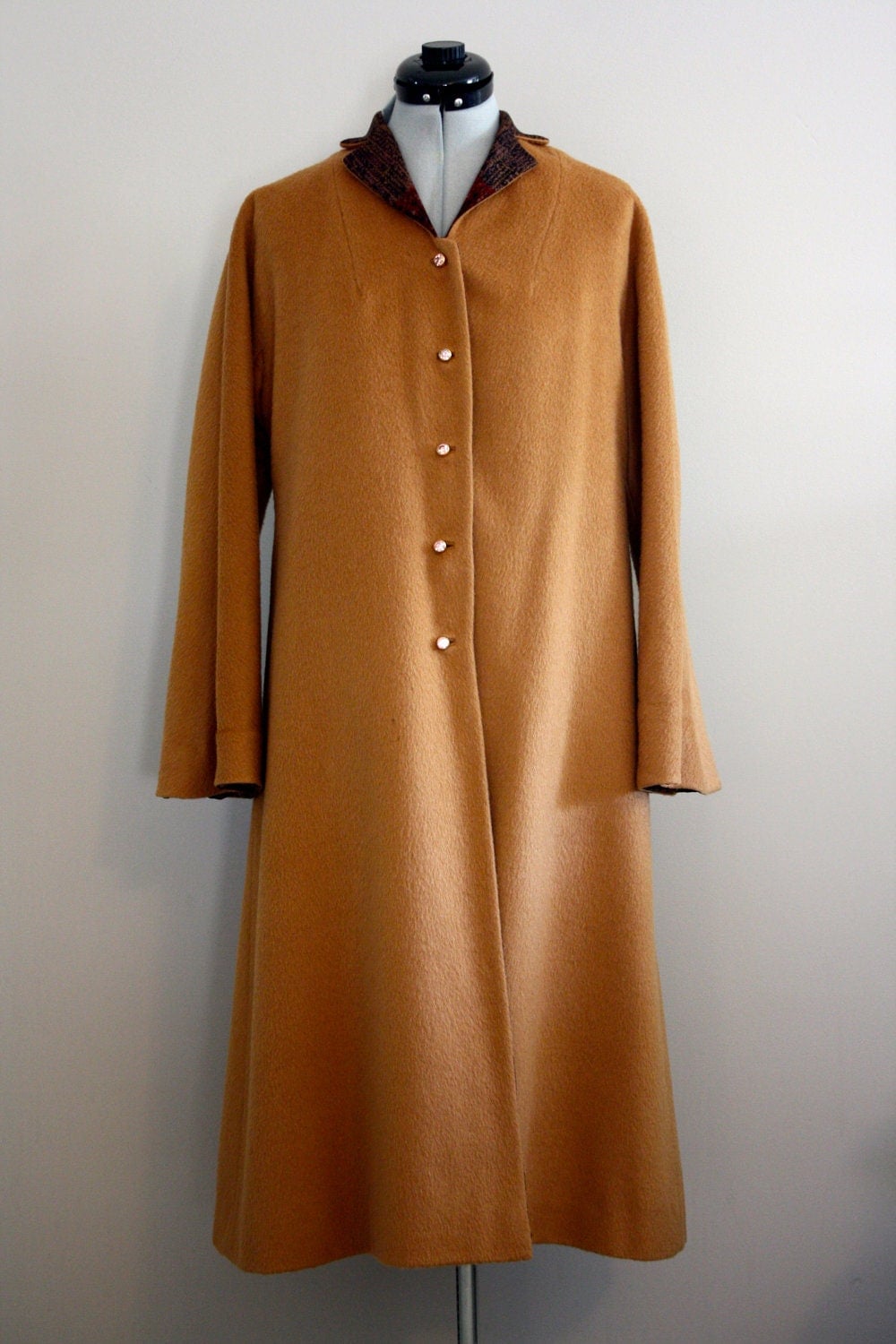Vera Maxwell Long Wool Coat 1940's Auburn by BeggarsBanquet