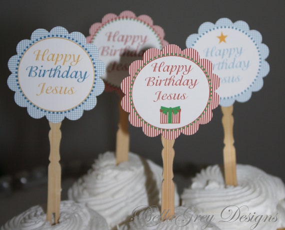 PRINTABLE Christmas Toppers - Happy Birthday Jesus Christmas Collection - BellaGrey Designs Il_570xn