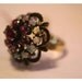 Vintage 18K Yellow Gold Ruby & Opal Ring Princess Style
