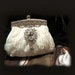 Her Majesty--Crystal bridal clutch, bridesmaids Victorian evening bag, white clutch, wedding clutch