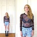 RESERVED - Vtg 90s Sheer Mesh Abstract Print Shirt / Club Kid Mesh Shirt