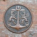 Vintage copper trade mark plate,decor,hardware,Navy style.
