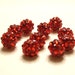 10 RED 12mm Ball Beads