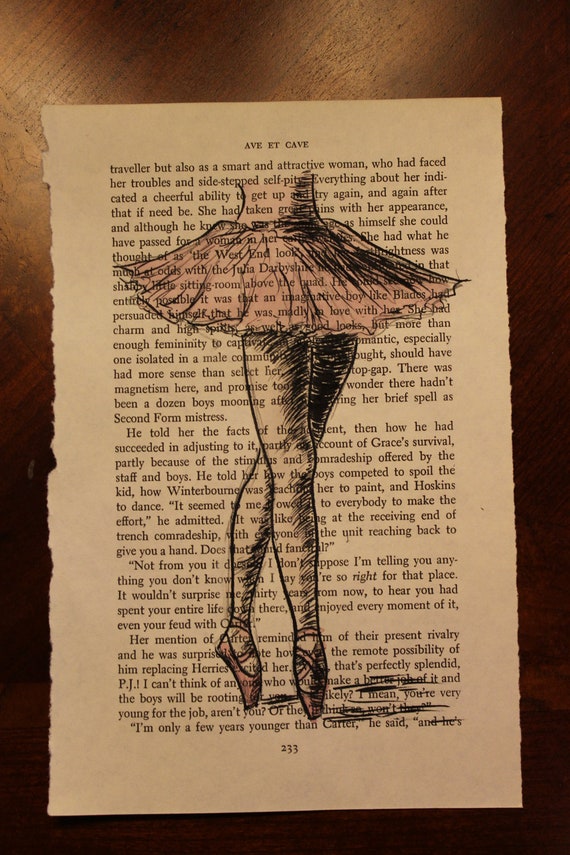 Items Similar To Book Page Drawing Ballerina On Etsy