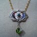 RESERVED FOR A Vintage Yellow Rosary and Button 36 Inch Long Necklace: SIlver Frame with Green Leaf and Floral Dangles Convertible Custom