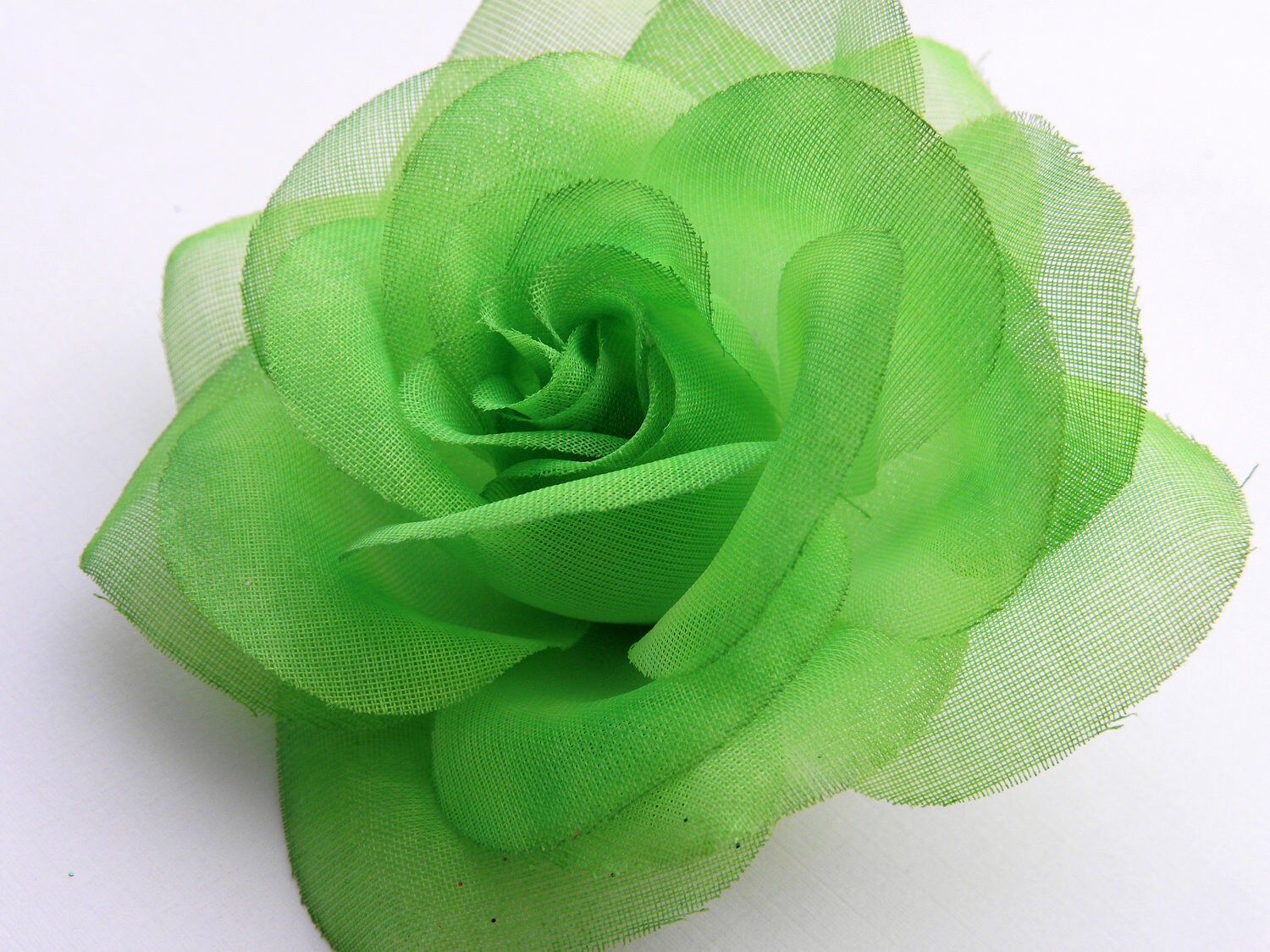 Hair Clip LIME GREEN Rose With Free Headband