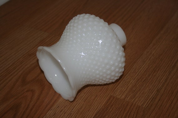 White Hobnail  Replacement milk Milk   Part Lamp Shade replacement glass parts hobnail Vintage Cottage Glass lamp