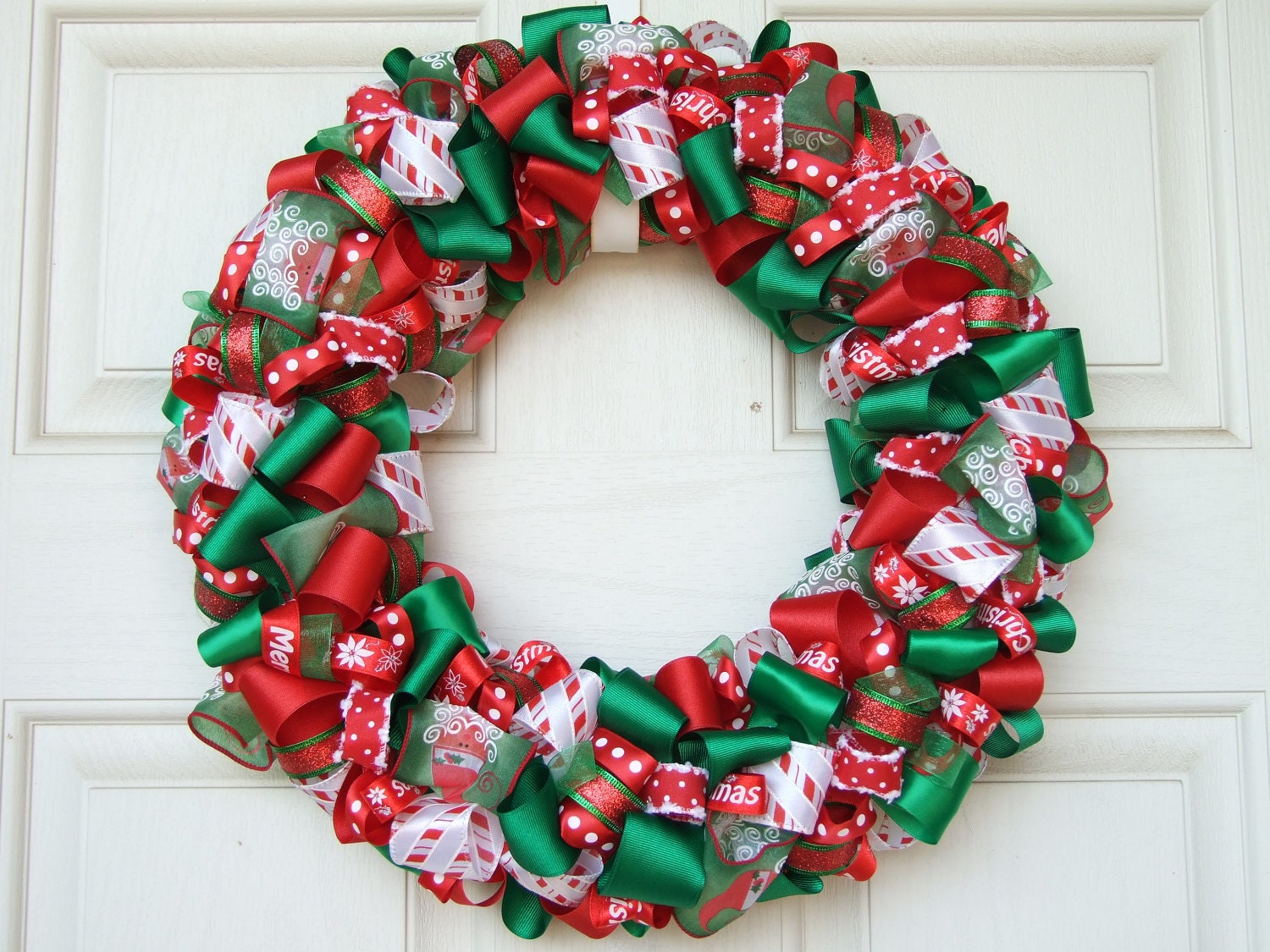 Christmas Ribbon Wreath Christmas decoration home decor