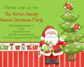 Christmas Party Invitation Santa Christmas Tree Custom Printable Invite Il_170x135