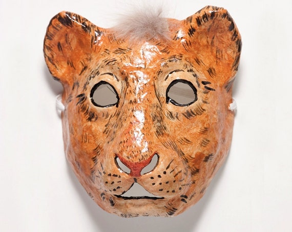 Paper mache tiger mask