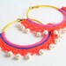 Gypsy Dance Colorful Hoop Earring and Pearls