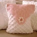 Vintage Chenille Pillow - Last One with Sweet Vintage Pink Crocheted Doily - Decorator Pillow Insert Included