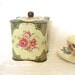 Vintage Tea Biscuit Tin Gold Floral Shabby Chic Storage Crafts Home Decor Box Tin Gift for Her