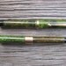 Two Vintage Emerald Green Parker Duofold Lucky Curve Fountain Pens