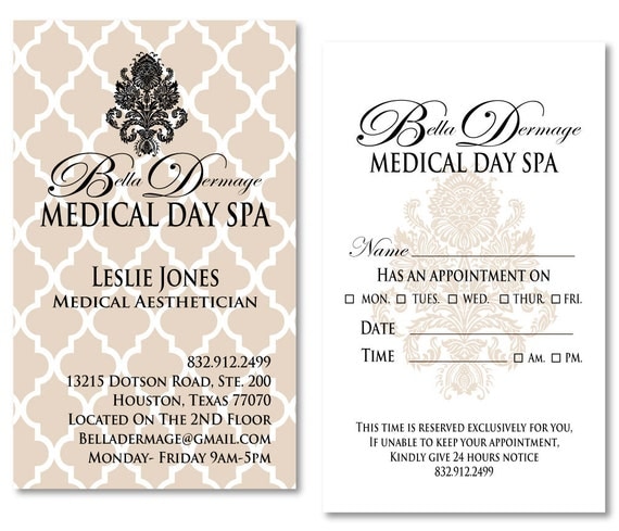 Items similar to Medical Spa Business Cards / Appointment 