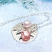 Silver Sand Dollar Necklace, Tropical Necklace, Sand Dollar Charm Necklace, pink, sterling silver, matte, freshwater pearl, swarovski