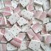 Mosaic China Tiles - PINK Stripes and Polka Dots - English Churchill Plates