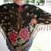 Vintage Beaded Batwing Sleeve Peacock Cape with Fringe Trim Steampunk Victorian Goth Only 175 USD