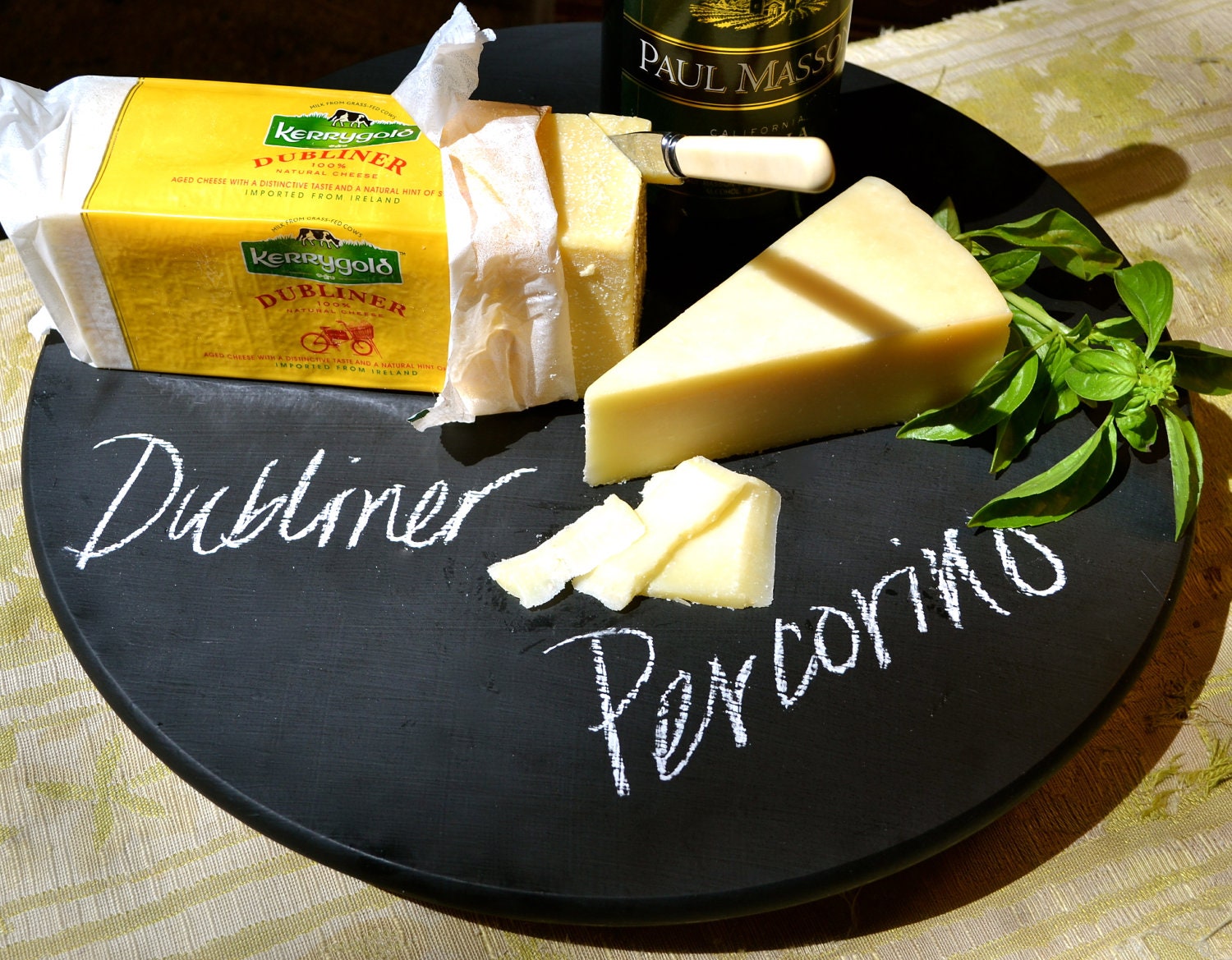 CHALK CHEESE BOARD lazy susan wooden cheese board