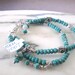 Turquoise Bracelet double Strand loaded with handmade Sterling Silver accents Sundance Southwestern Cowgirl Style