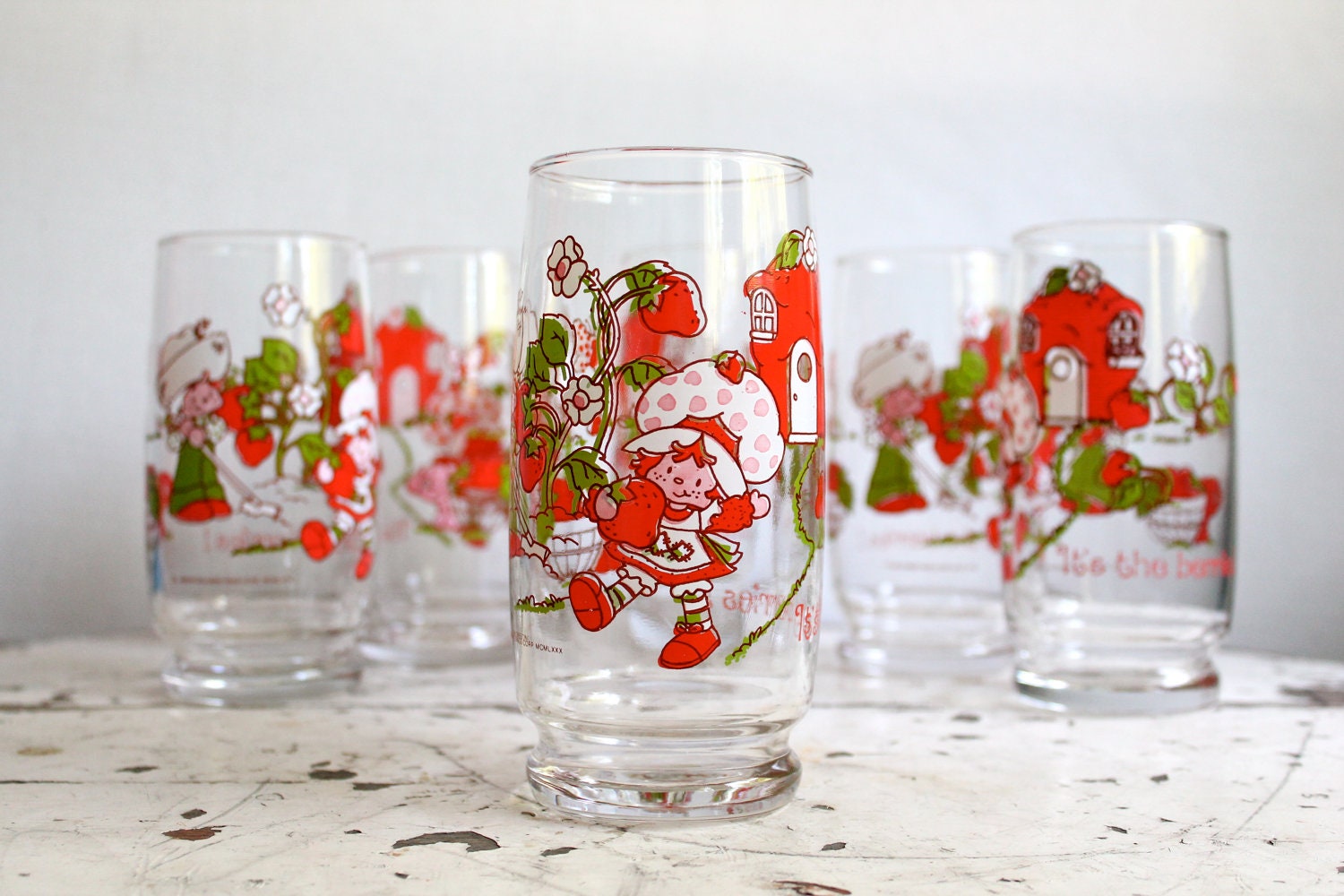 Vintage Strawberry Shortcake Ice Tea Glasses