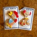 1950's Trembler Brooch // Wood Bobble Head Pin Set Duck and Dog Made in Japan