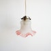 vintage french lighting fixture made of frosted glass, in pink and white