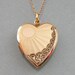 Antique Gold Heart Locket -:- Art Deco Rising Sun, 1920s - 30s