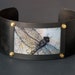 Dragonfly Cuff Bracelet - Lavender Pink Tan Pastel Gossamer Wings Insect Resin Jewelry