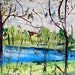 Stephens Lake. Watercolor Landscape. 15" x 22". Original Artwork. Columbia, Missouri. Handmade.