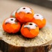 Halloween beads - bright orange Picasso Czech glass beads, donut, rondelle - 6x8mm - 12Pc - 0401