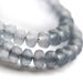 Grey czech glass beads - matte gray gemstone cut spacers, modern - 2x3mm - 50Pc - 0408