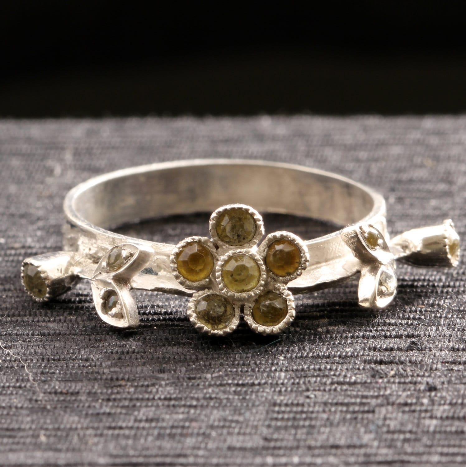 Victorian Sterling Ring Floral Ring Victorian French Delicate Size 8.25