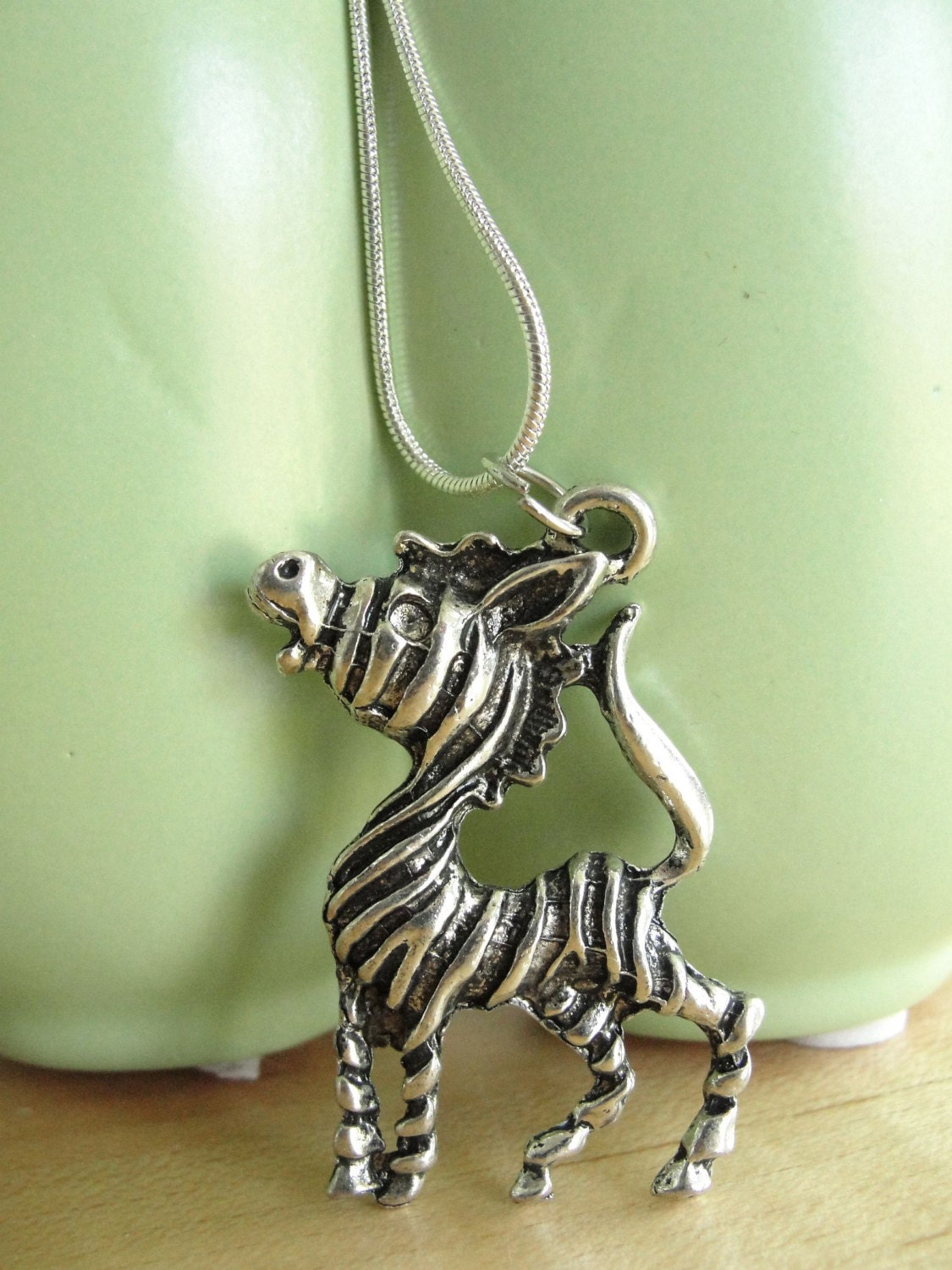 Zebra Pendant Necklace EDS Awareness