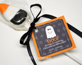 Personalized Halloween Ghost Favor Tag - Personalized DIY Printable Digital File